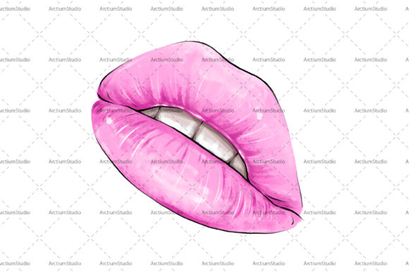 Beautiful Light Pink Lips Real Art for Design