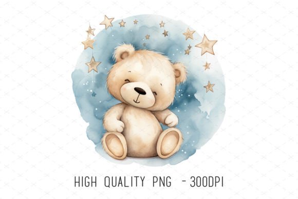 Cute Boho Nursery Teddy Bear Clipart