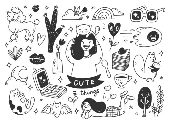 Cute Hand Drawn Doodle Line Art for Creators