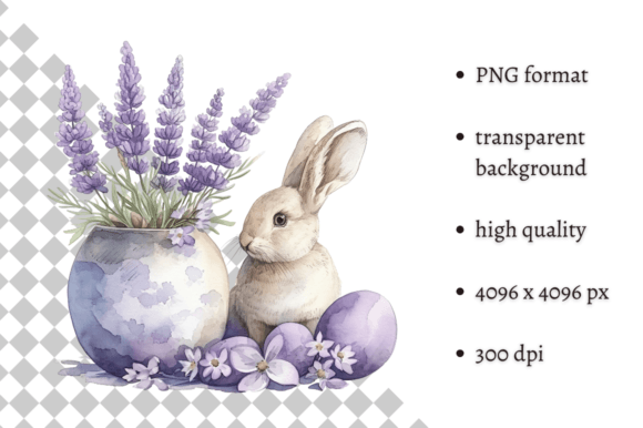 Cute Lavender Easter Bunny Illustration: A Practical Asset for Creative Workflows