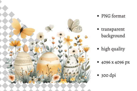 Cute Spring Easter Illustration PNG