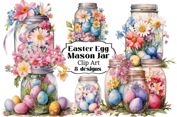 Easter Eggs Flowers in Mason Jar Clipart: A Strategic Asset for Creative Professionals