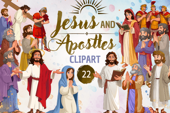 Elevating Spiritual Creativity: The Rise of High-Resolution Jesus and the Apostles Clipart