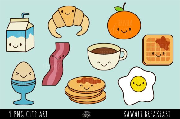 KAWAII BREAKFAST, KAWAII FOOD, EGGS: A Practical Guide to Digital Clip Art Selection