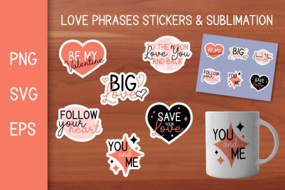 Love Stickers PNG Valentines Day SVG