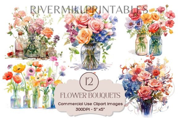 Spring Flower Bouquets Clipart for Your Projects