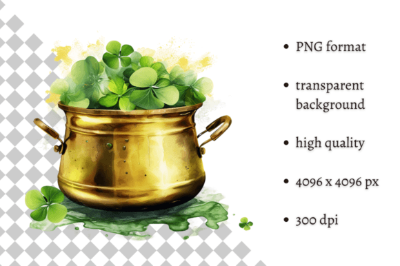 St. Patrick's Day Gold Pot Illustration