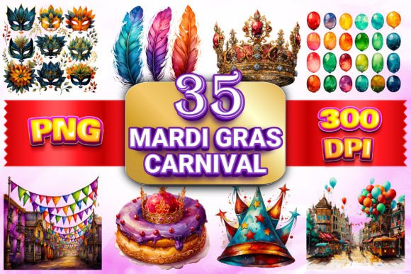 Step Into the Lively World of Mardi Gras with Our Stunning Clipart Collection