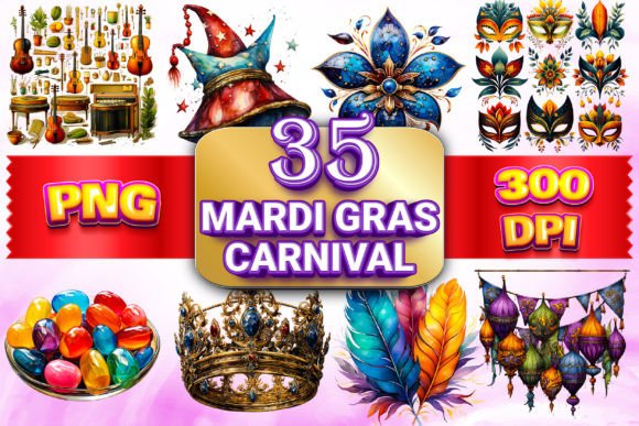 Step Into the Lively World of Mardi Gras with Our Stunning Clipart Collection