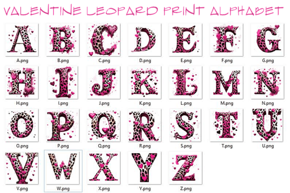 Valentine Leopard Print Alphabet: Wild Style for Your Crafts