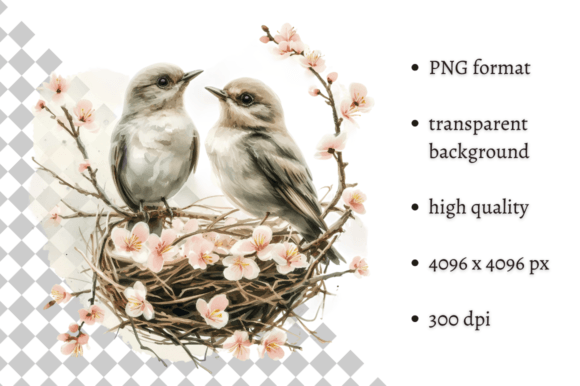 Watercolor Pink Easter Nest Clipart: Elevating Springtime Design