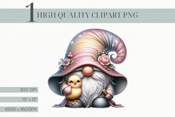 Watercolor Spring Gnome Illustration